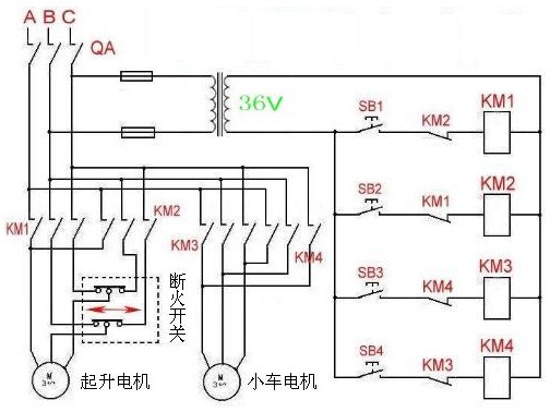 微型電動葫蘆接線圖