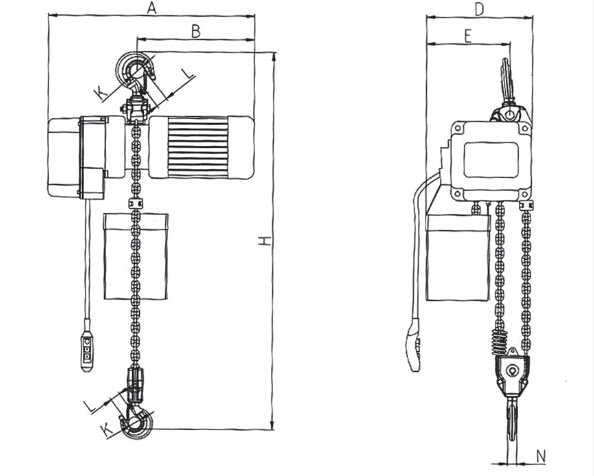 dsk環(huán)鏈電動葫蘆結(jié)構(gòu)圖